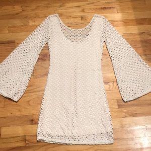 Free People Crocheted Bell-Sleeved Dress